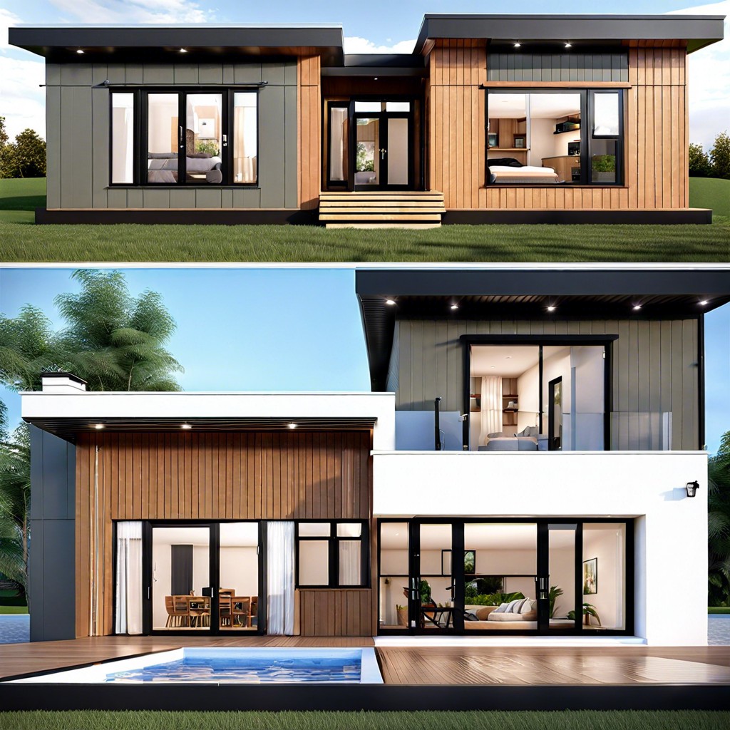 this design illustrates a single story 5 bedroom house featuring a comprehensive 3d layout to