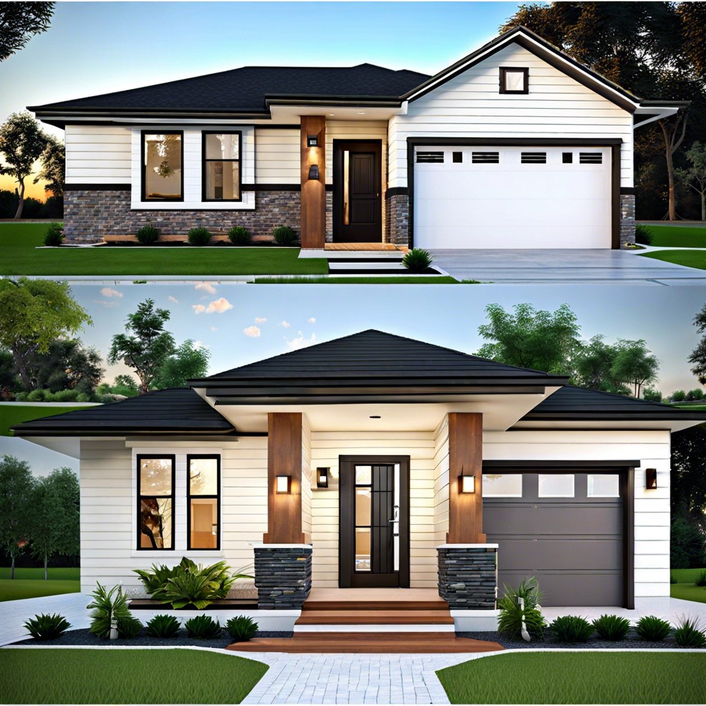 this house design features a layout with three bedrooms two bathrooms and a two car garage