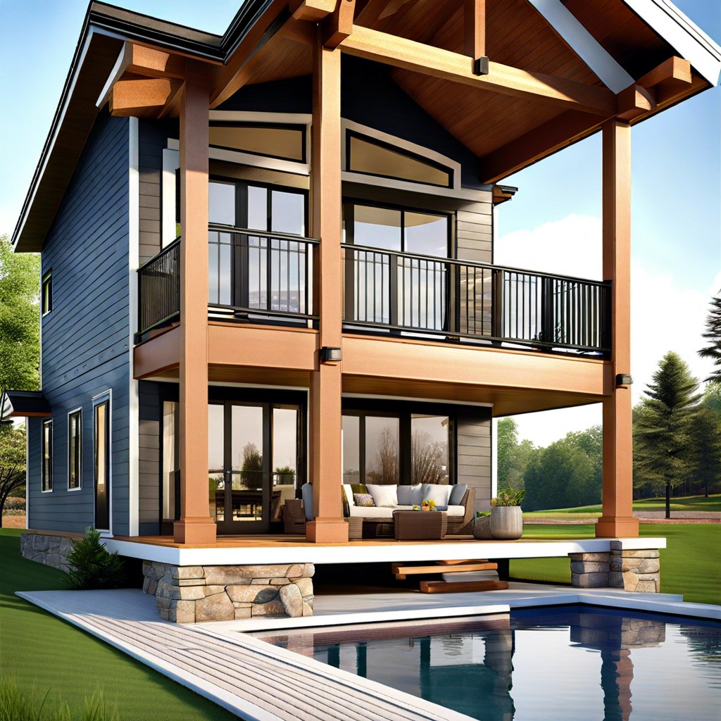 this house design features a wrap around porch and an open floor plan combining spacious outdoor