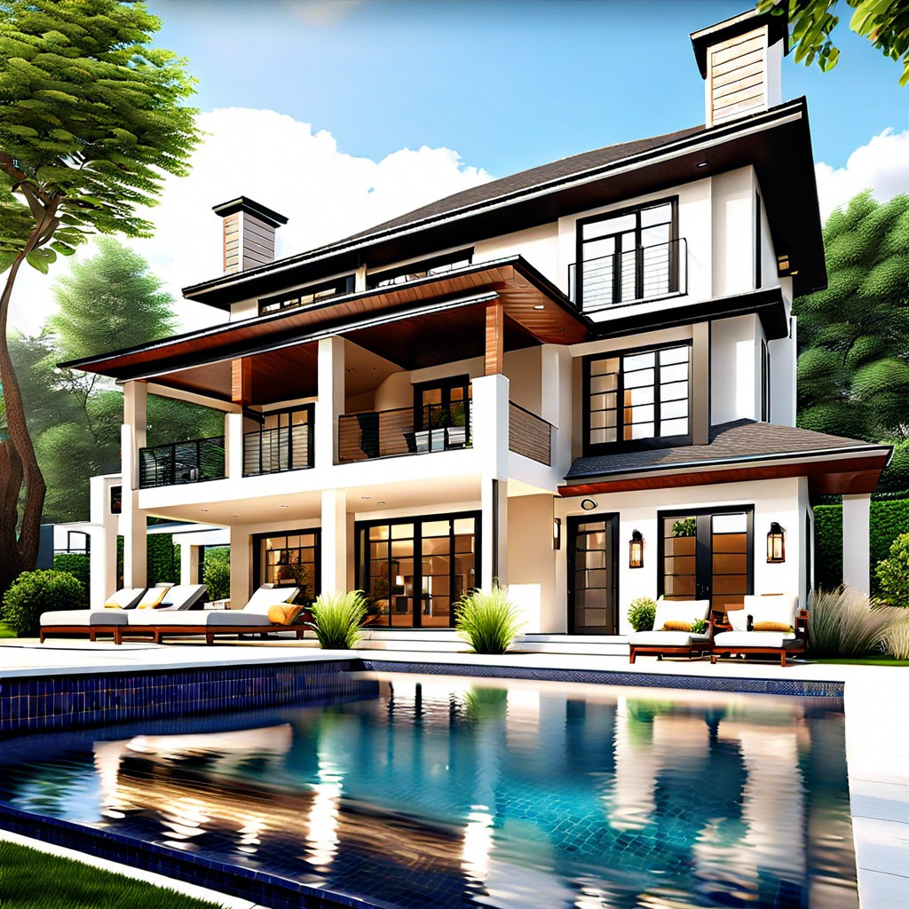 this is a spacious 4000 sq ft house layout featuring a luxurious swimming pool for ultimate comfort