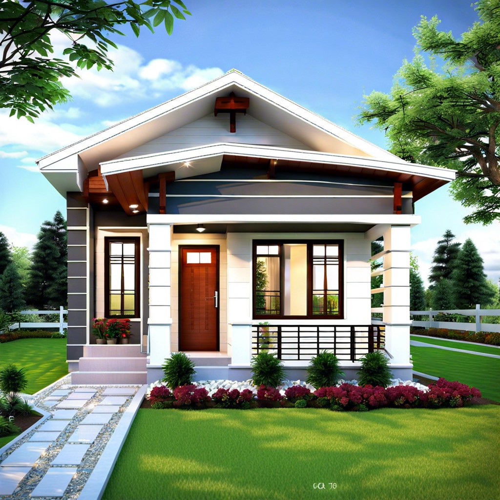 this layout describes a compact efficient 2 bedroom house design that fits comfortably within a