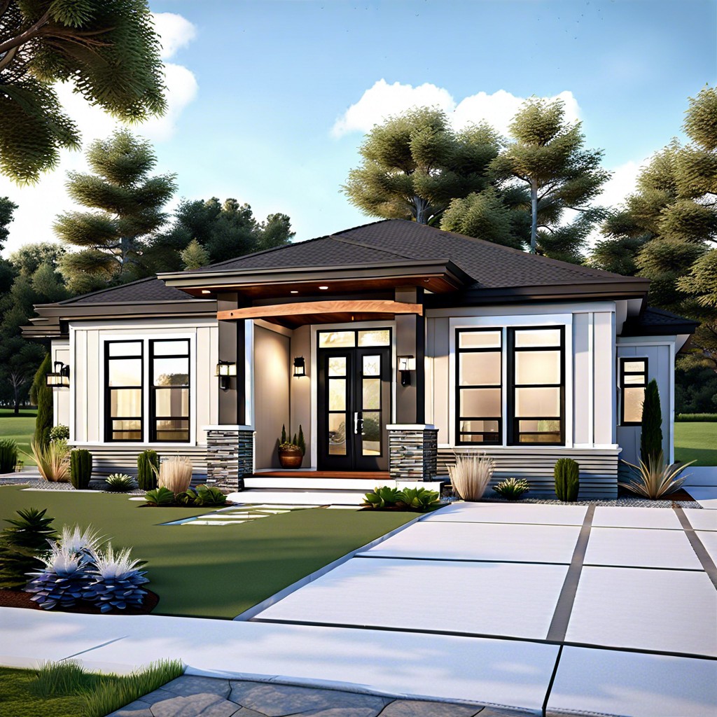 this layout design is for a spacious single story house featuring four bedrooms and three bathrooms