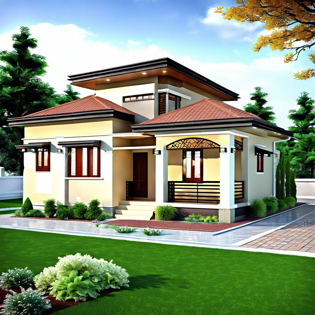 this layout design outlines a cozy 1200 square foot house featuring two bedrooms optimized for