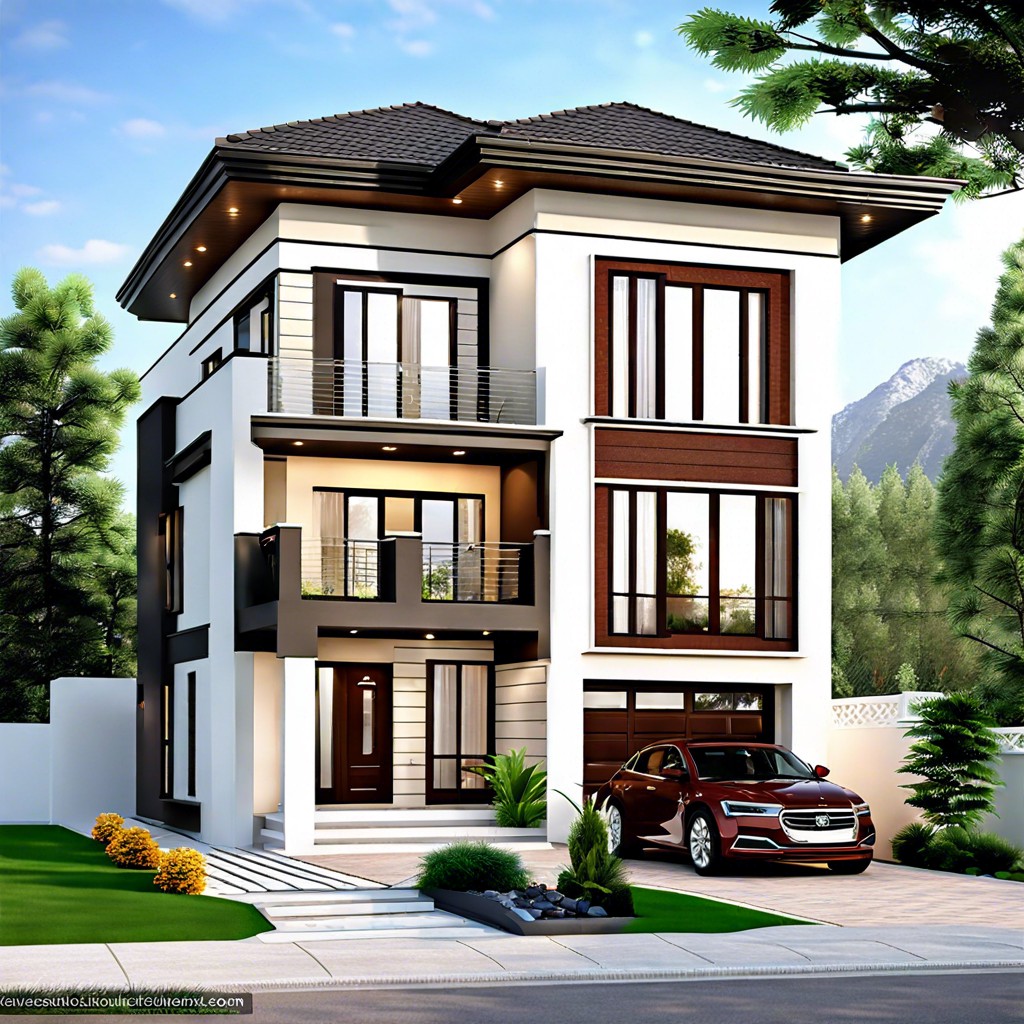 this layout details a 3000 square foot two story house designed to maximize space and