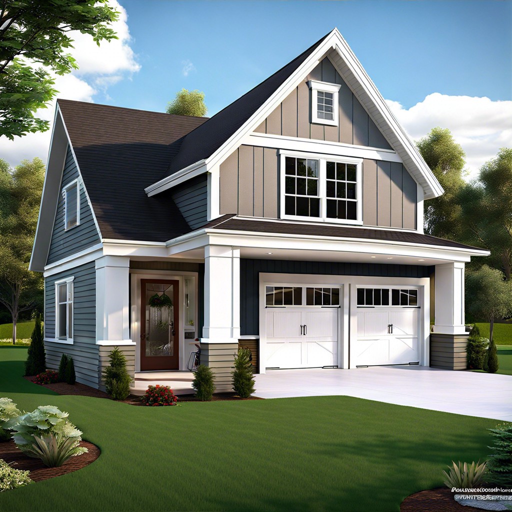 this layout features a one story house with the added perk of a bonus room situated above the