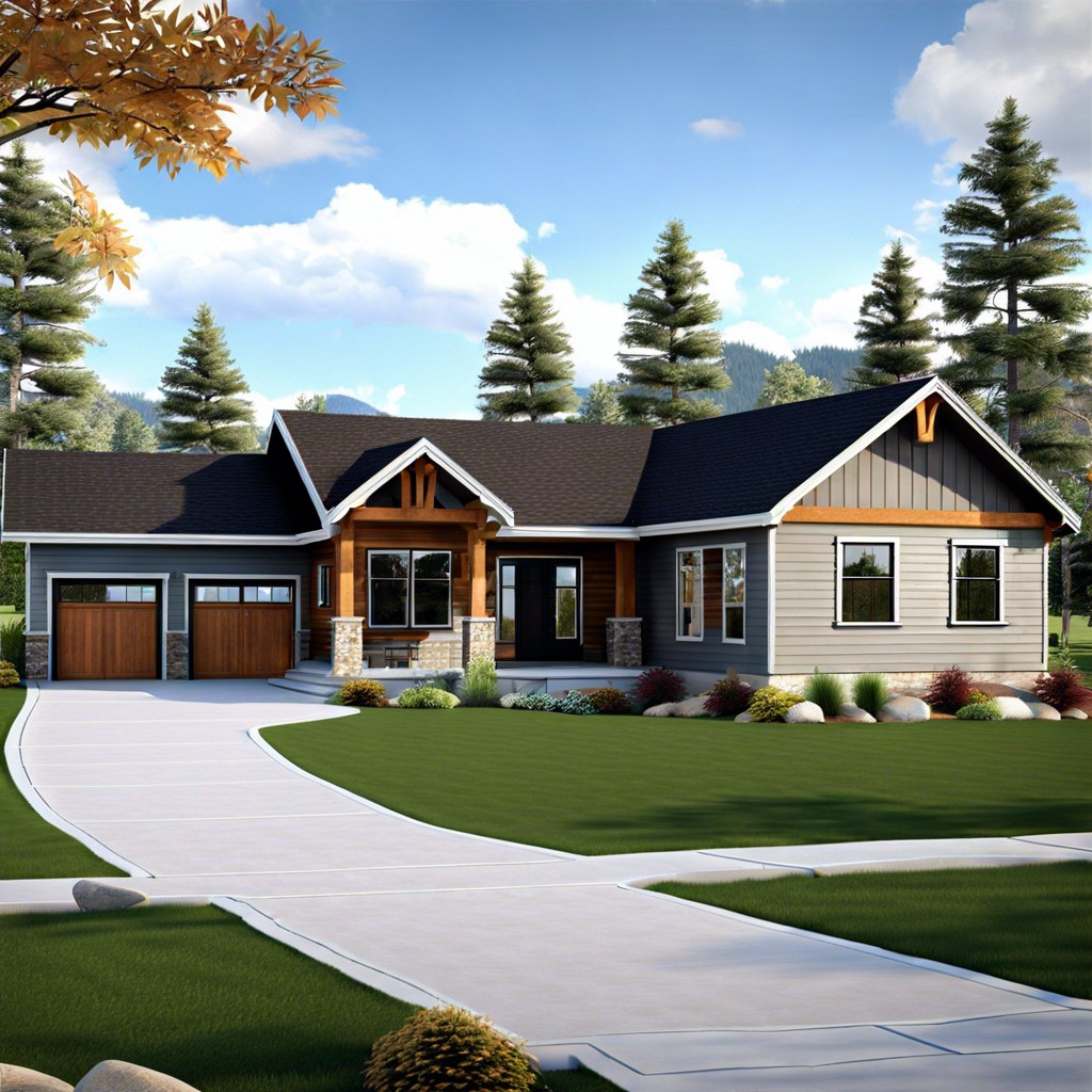 this layout features an open concept 1800 square foot ranch house design combining the living