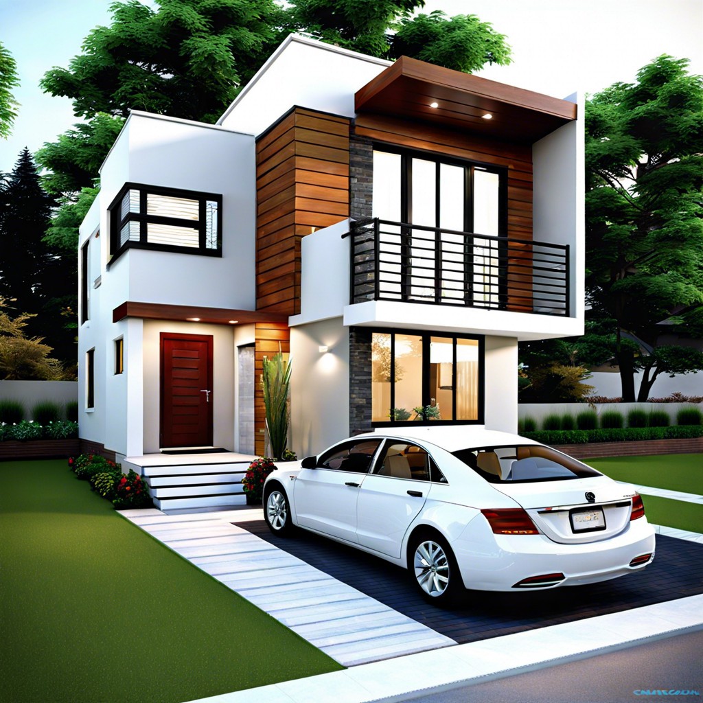 this layout illustrates a modern 1200 square foot house featuring two bedrooms designed for
