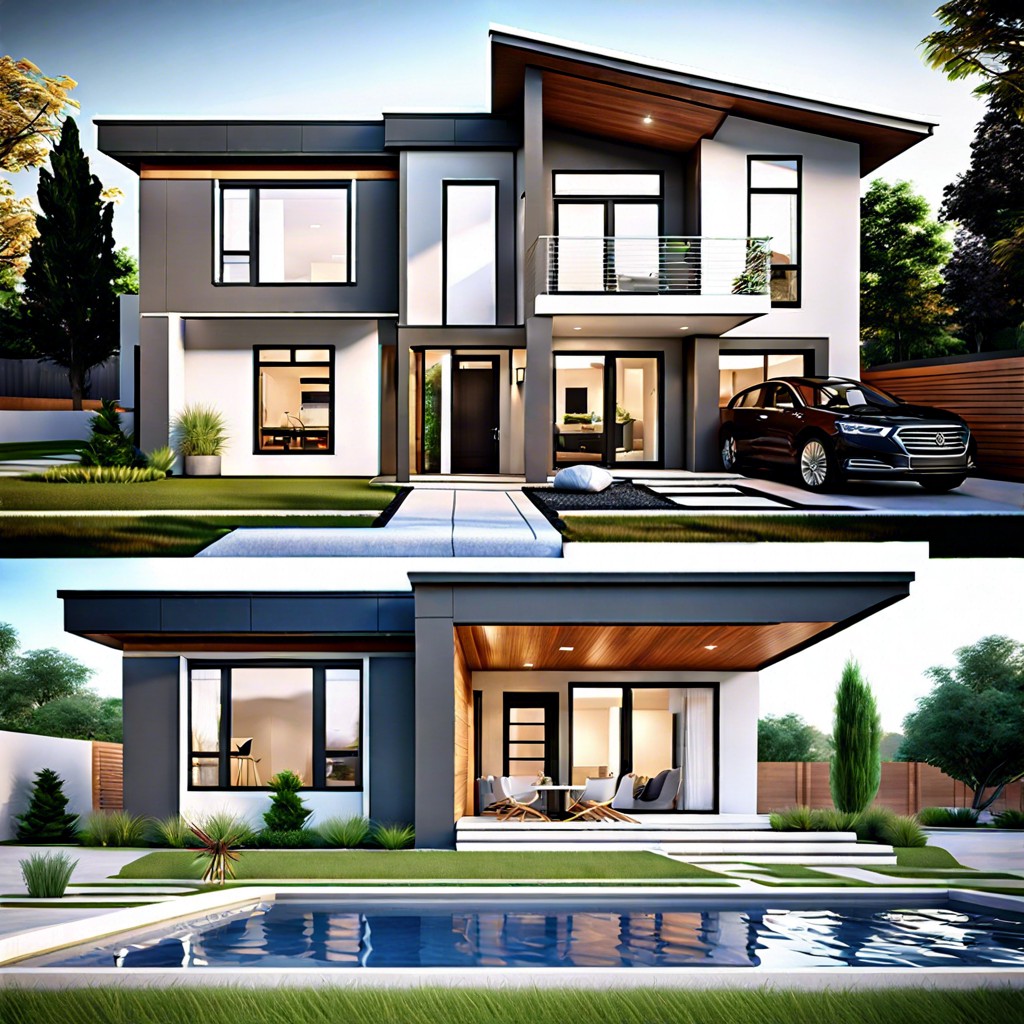 this modern single story house design features four bedrooms blending spaciousness with