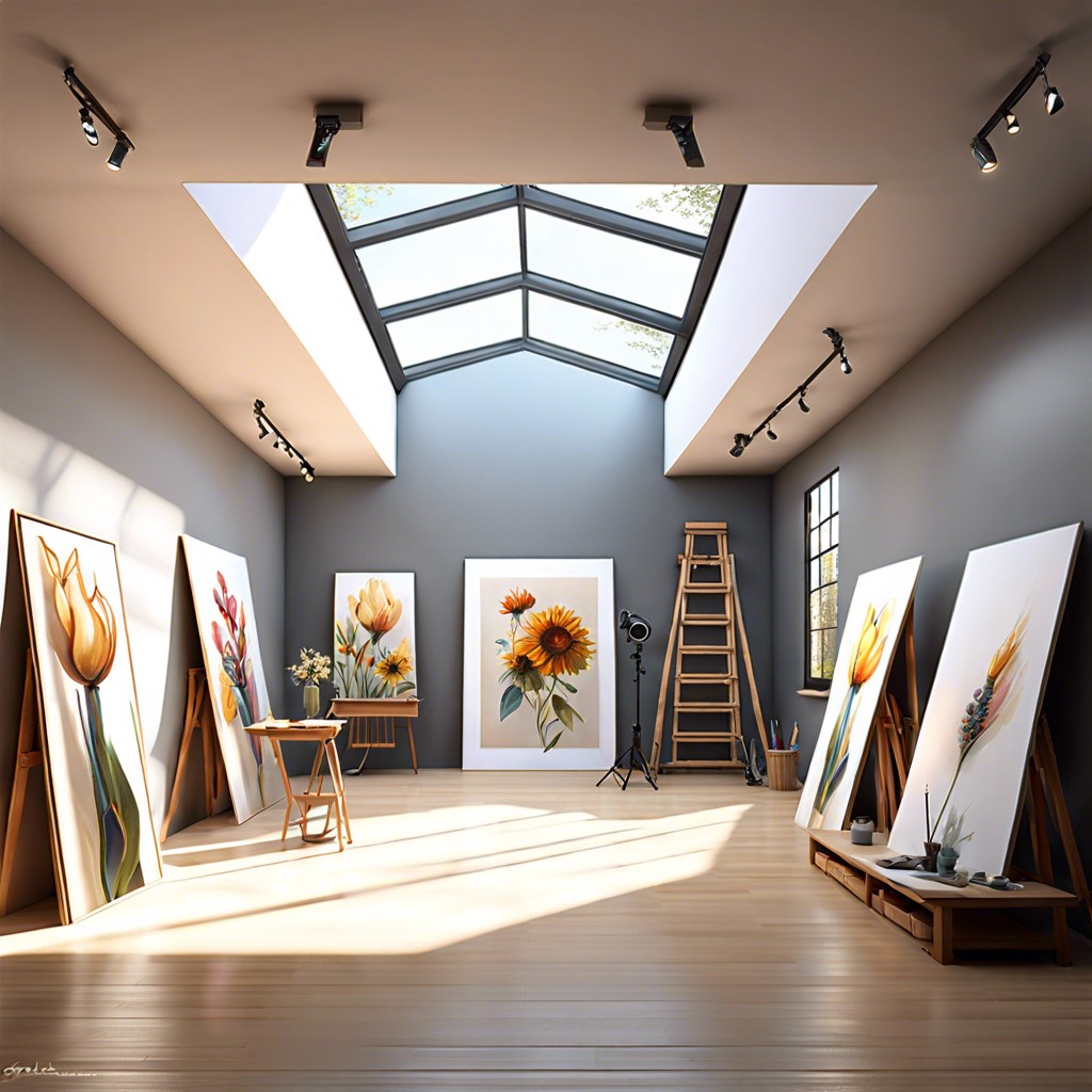 art studio with skylights