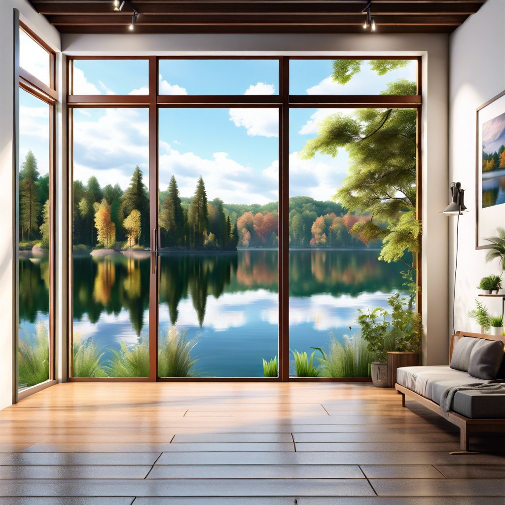 artistic studio with lake view