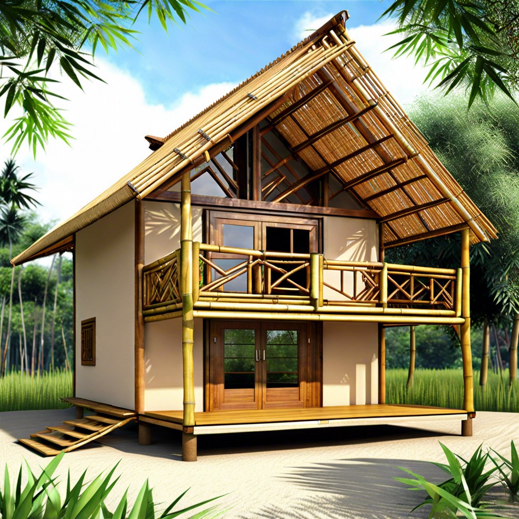 bamboo and corrugated tin roof shelter