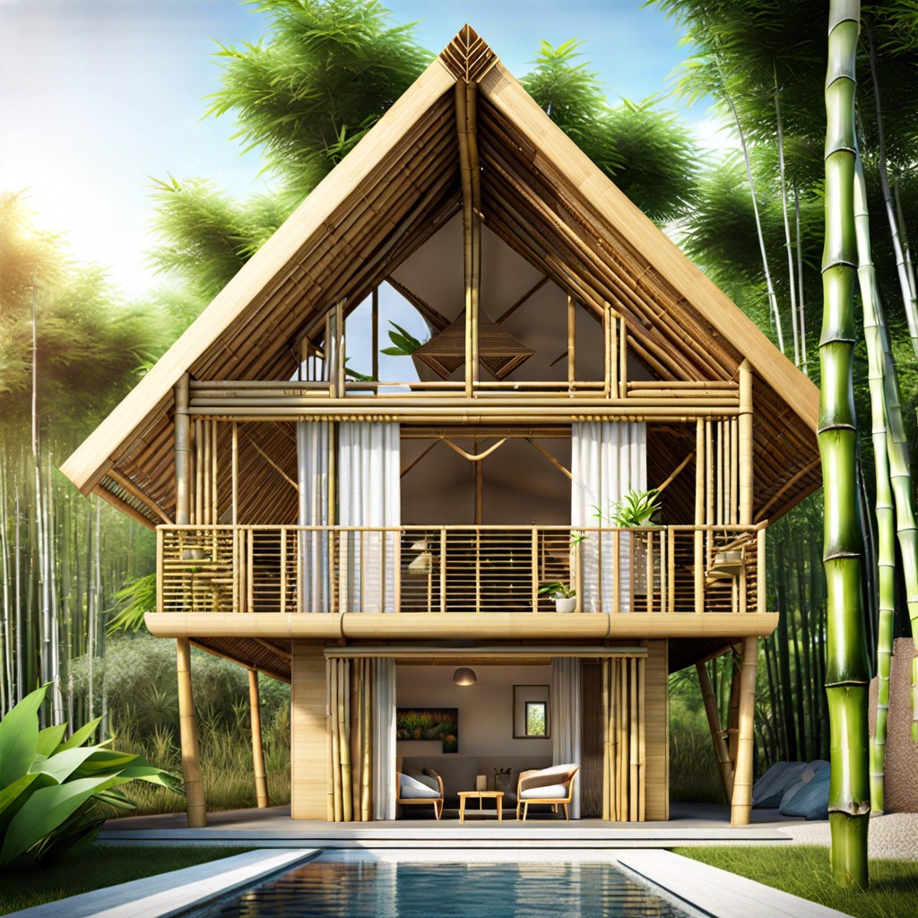 bamboo house with natural cooling