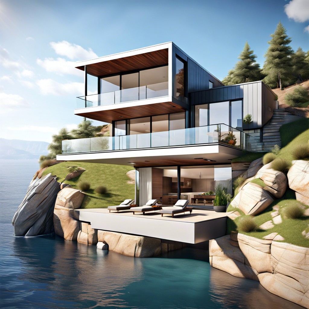 cliffside house with panoramic views