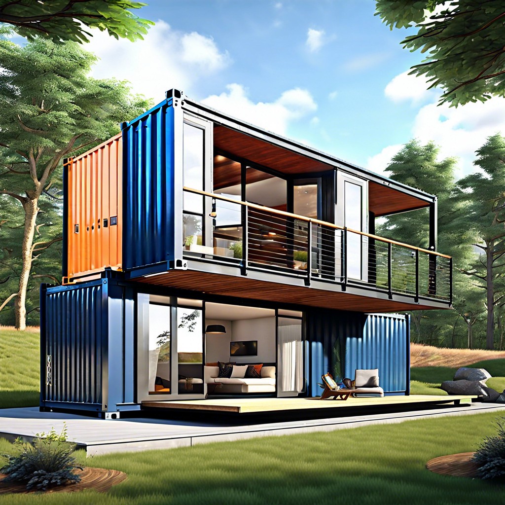 container home with glass walls