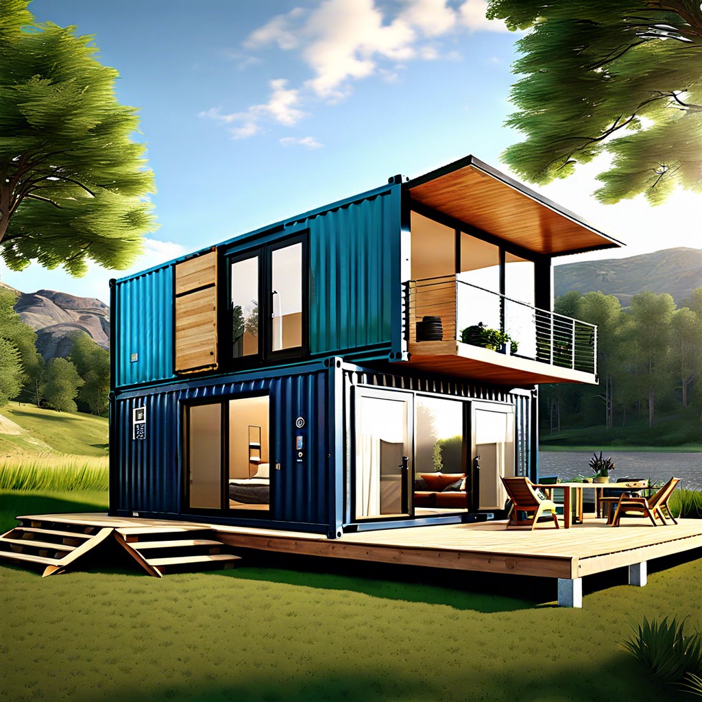 container home with infinity pool