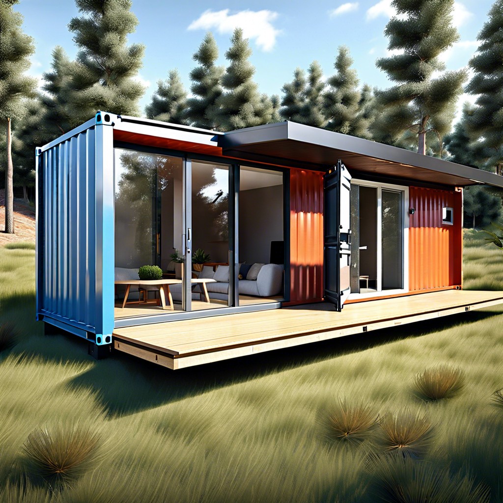 container home with outdoor cinema