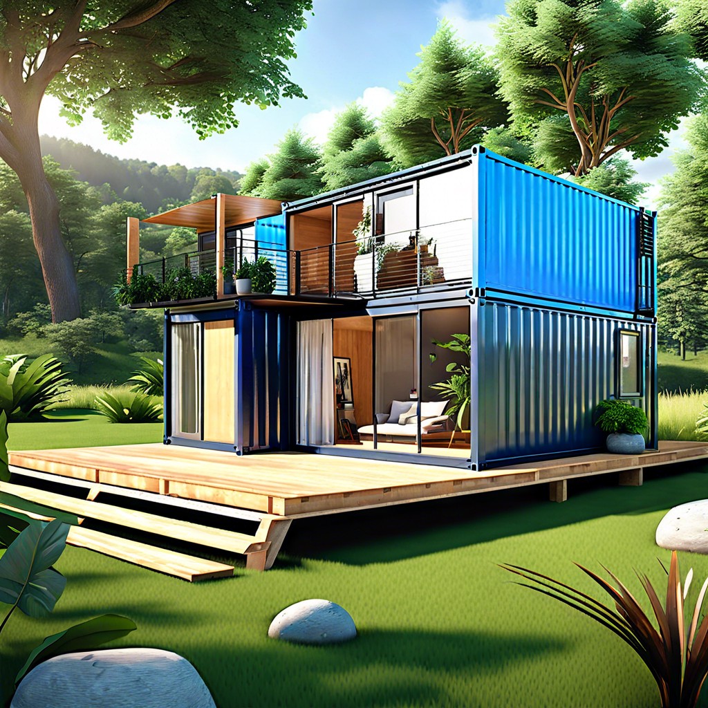 container home with rooftop deck