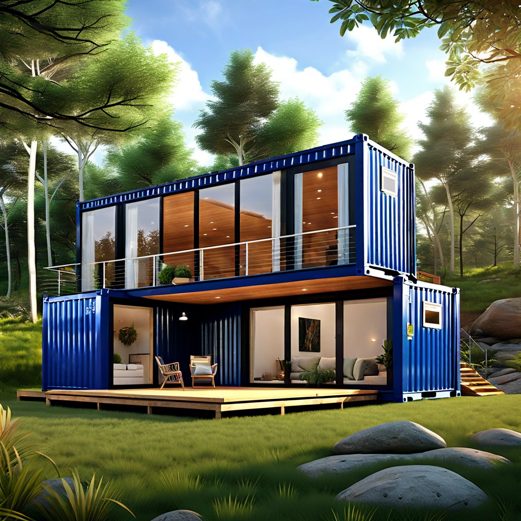 container home with skylights
