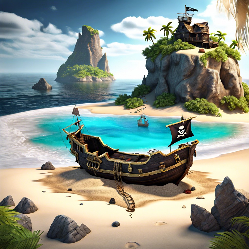 cursed pirate island with buried treasure