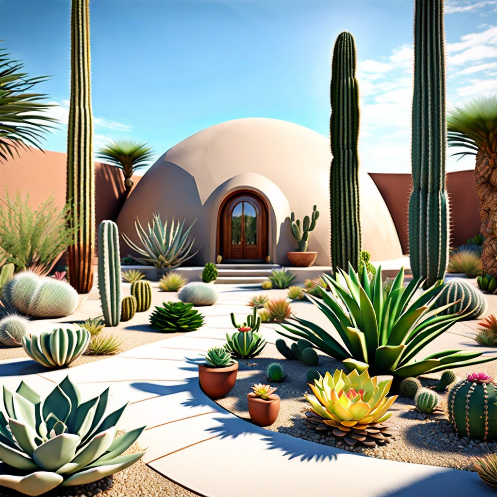 desert dome with cactus garden