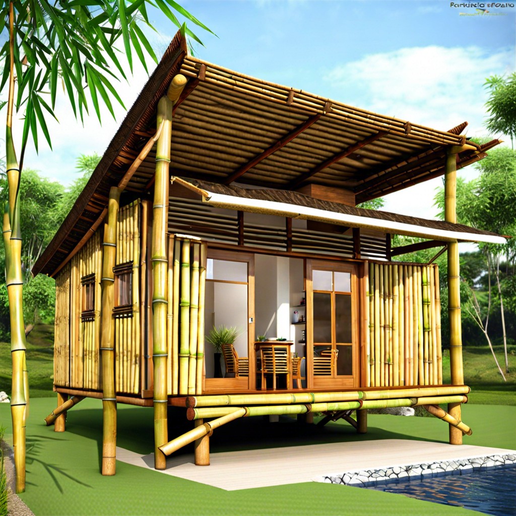 elevated bamboo stilt house