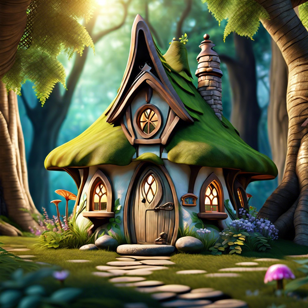 fairy cottage in an enchanted forest