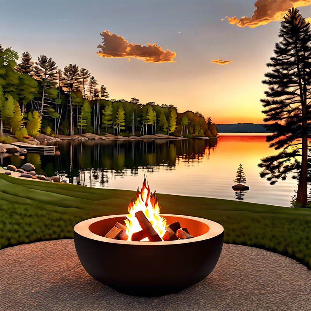 fire pit by the water