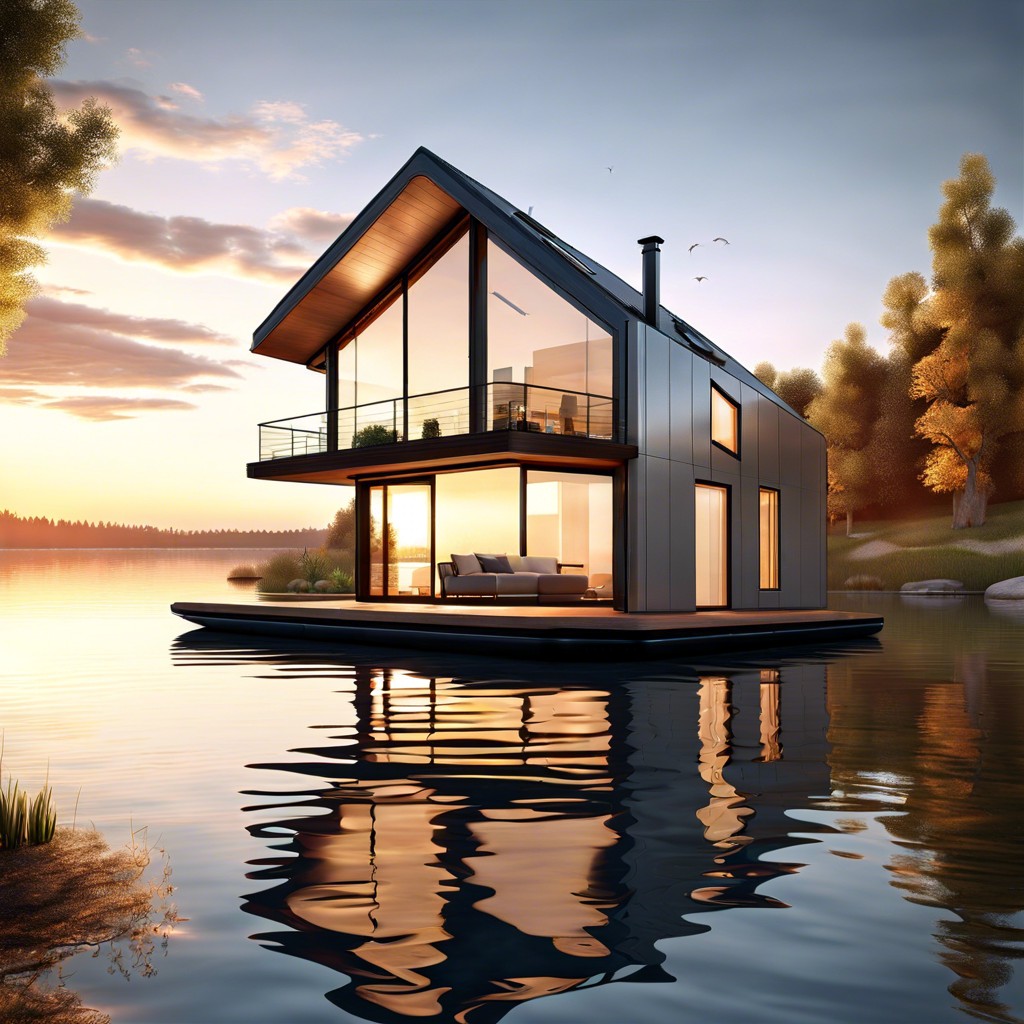 floating house on a lake