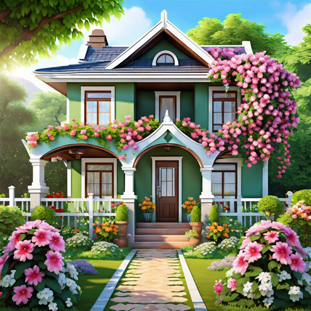 flower covered bungalow