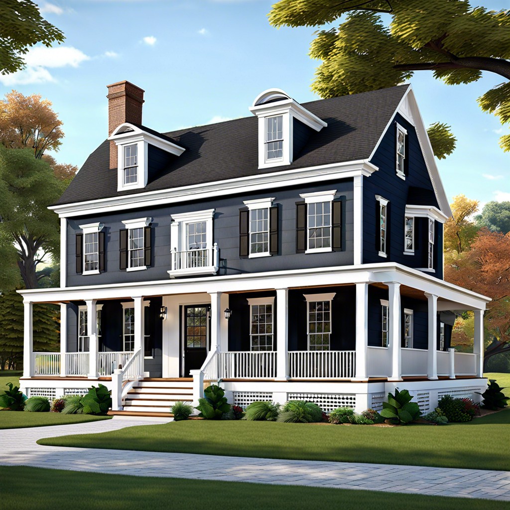 garrison colonial with overhanging second story