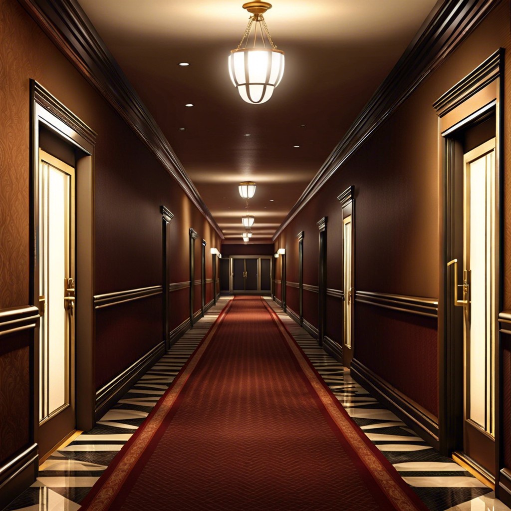 ghostly hotel with endless hallways