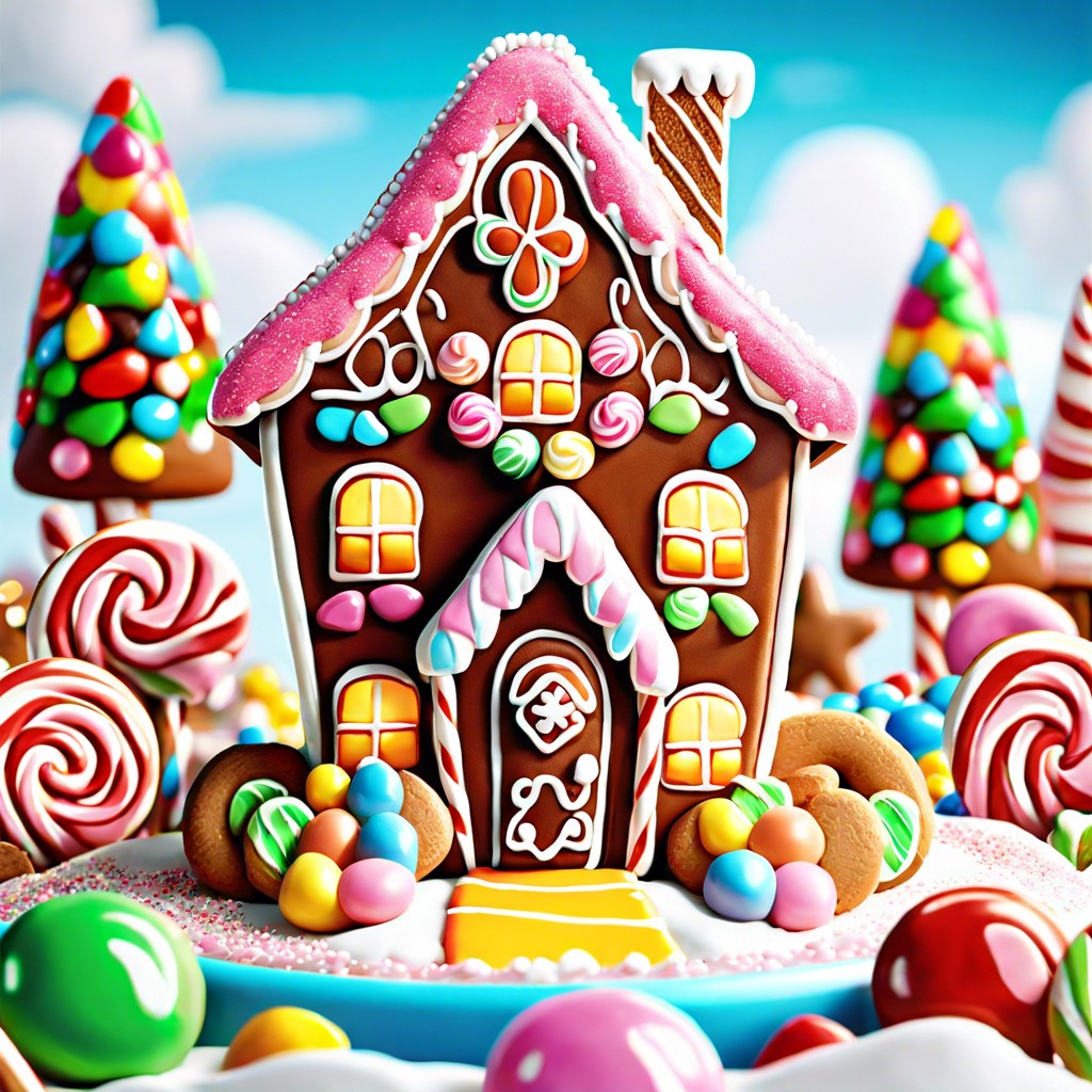 gingerbread house in a candyland