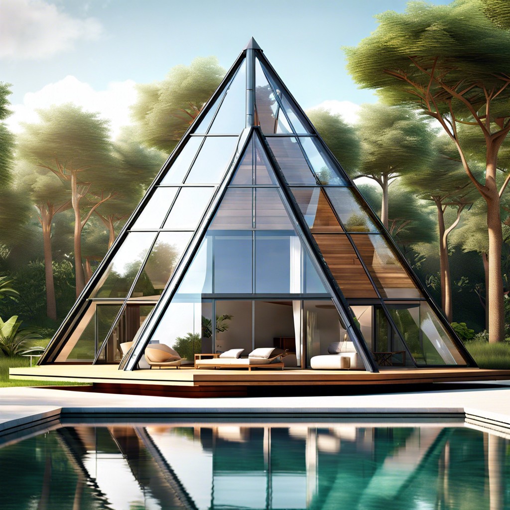 glass pyramid house