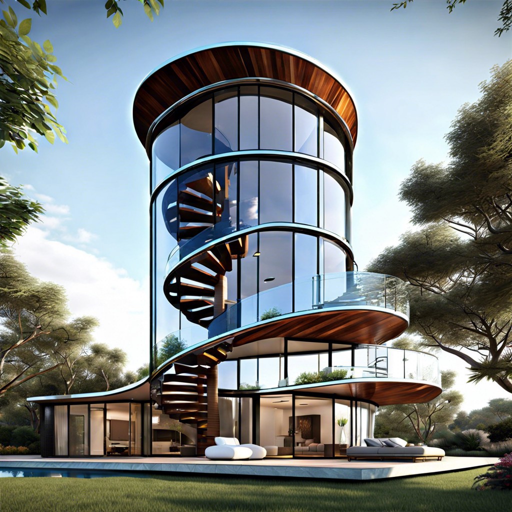 glass spiral tower home