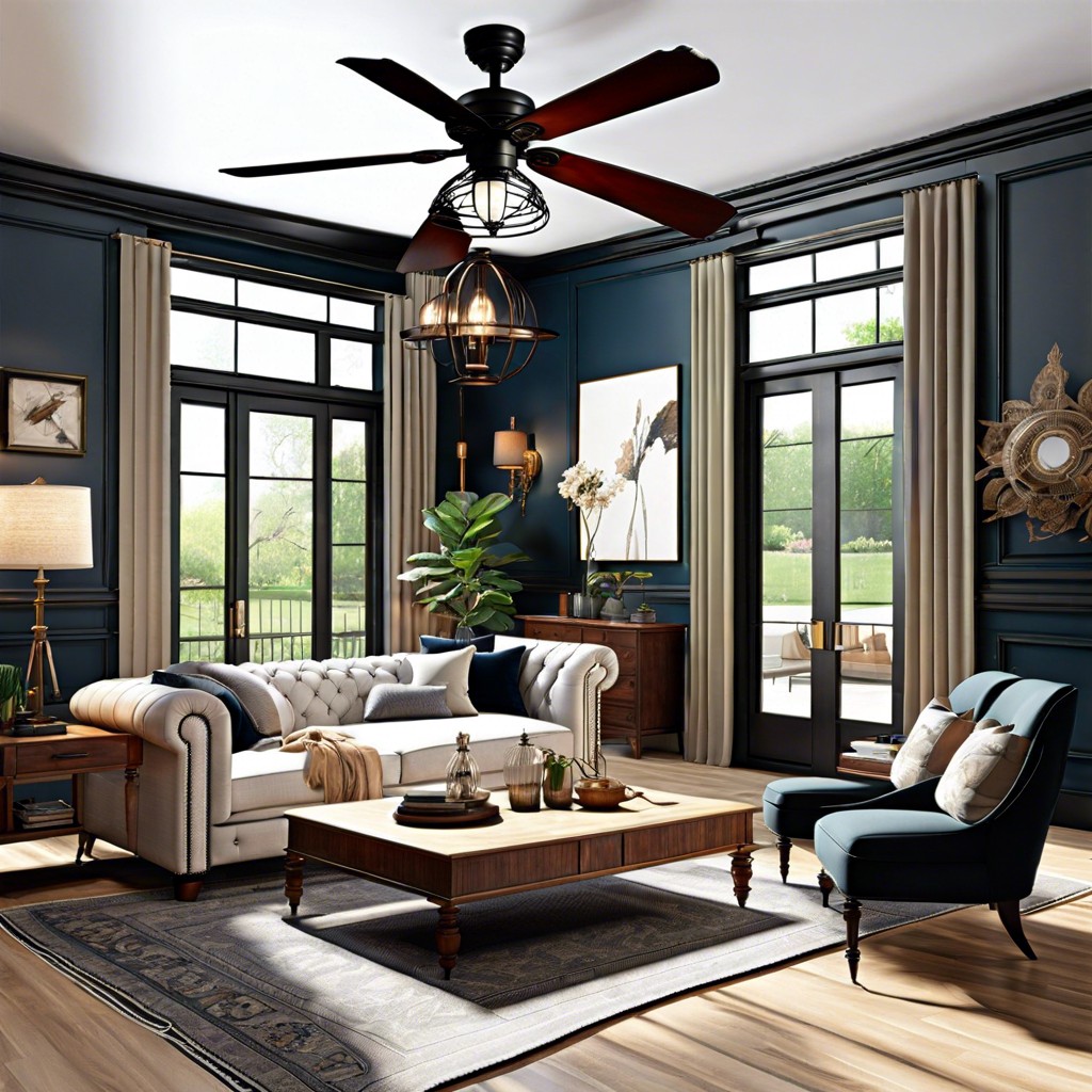 high ceilings with modern ceiling fans