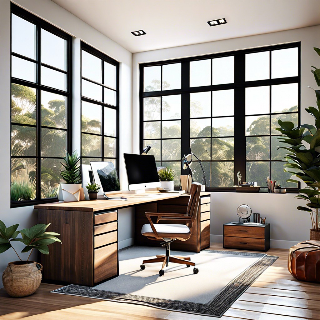 home office with natural light