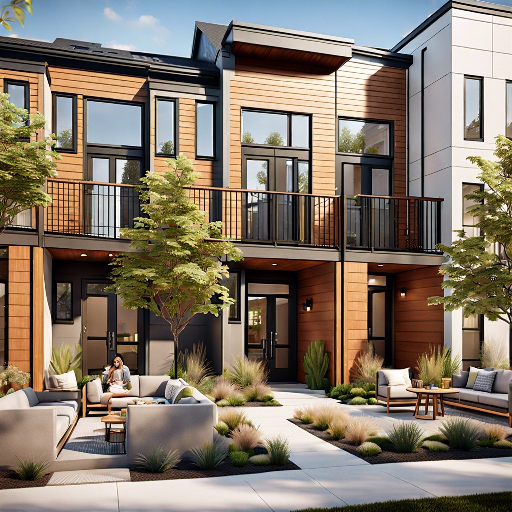 hybrid townhomes with shared amenities
