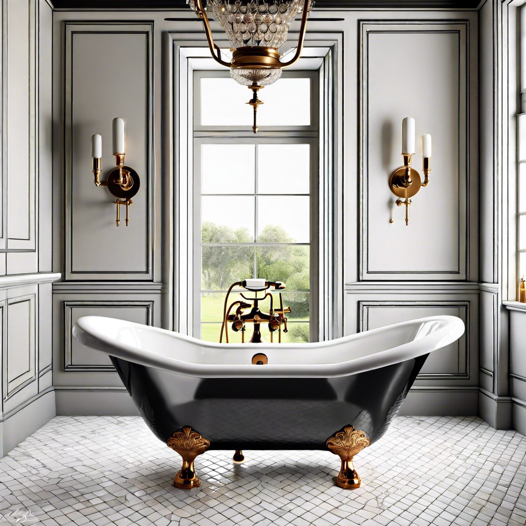 luxurious clawfoot tub with smart faucets