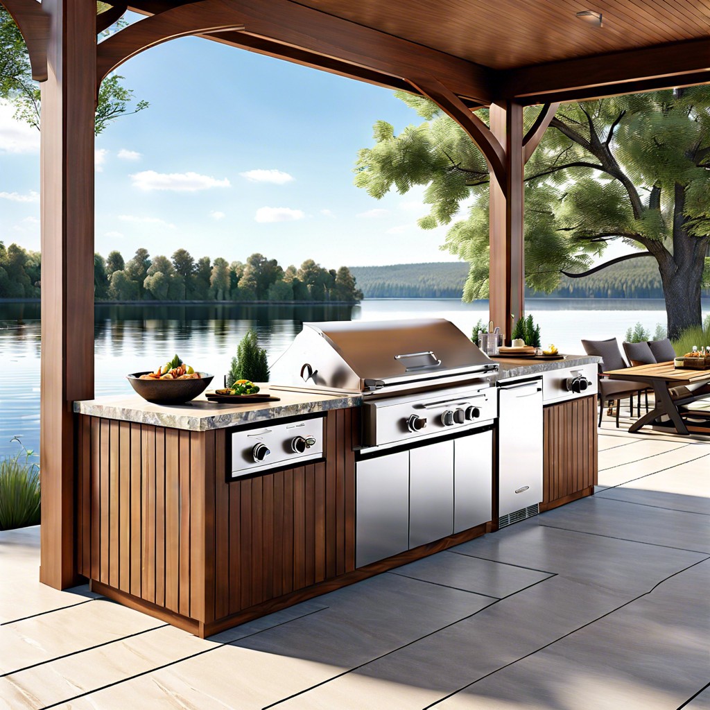 outdoor lakeside kitchen