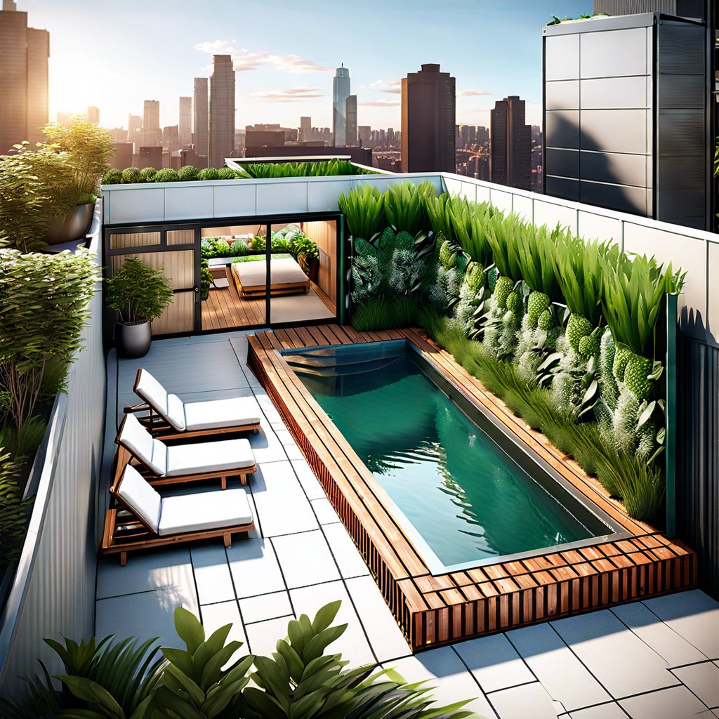 rooftop garden pool