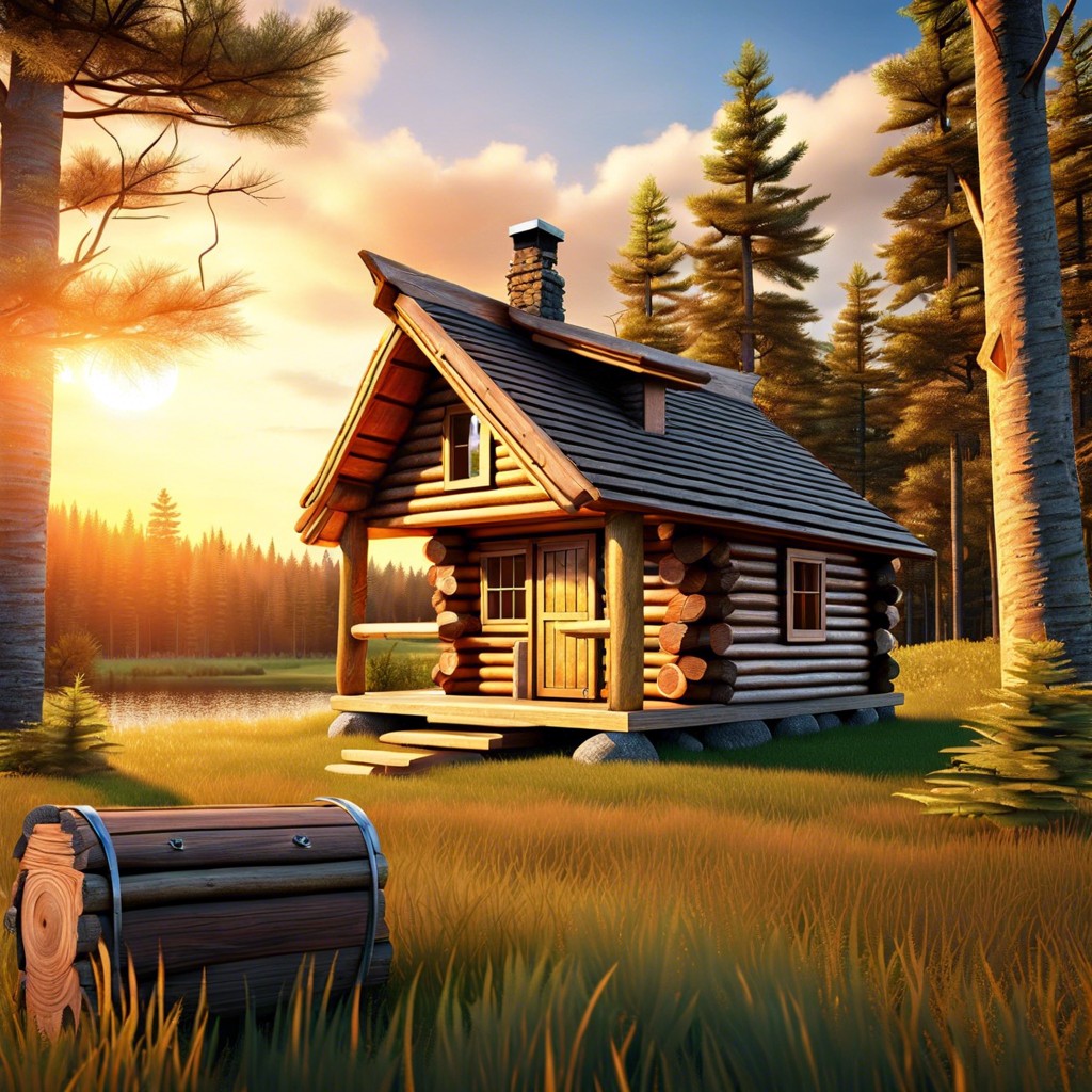 rustic log cabin abode