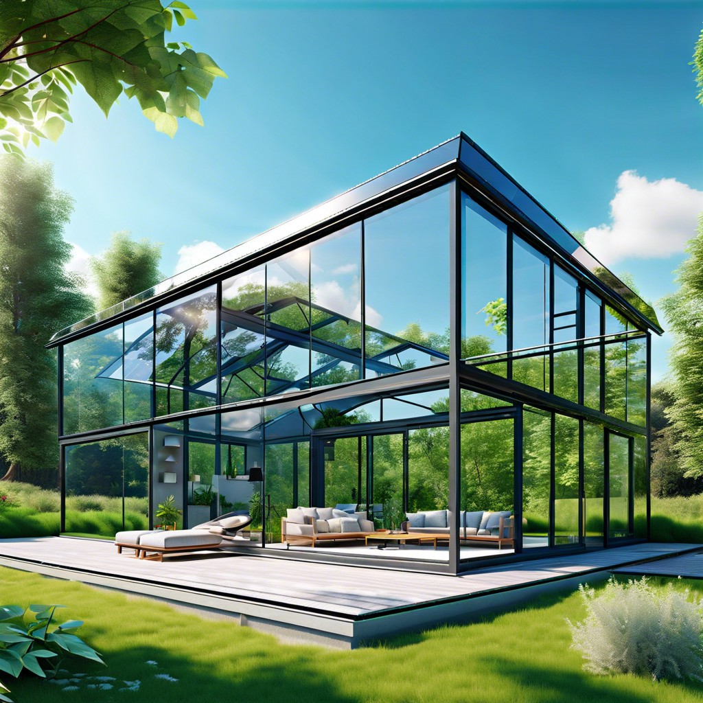 solar panel tinted glass house
