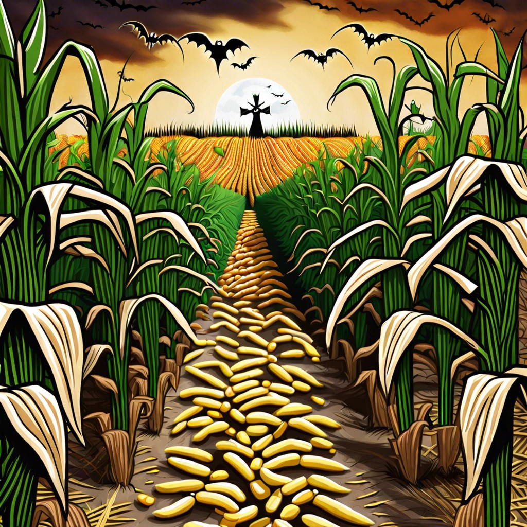 spooky corn maze with hidden specters