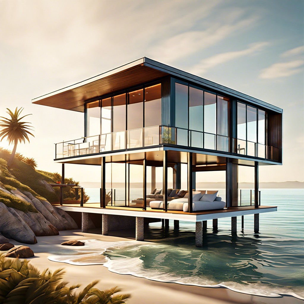 stilted glass coastal home