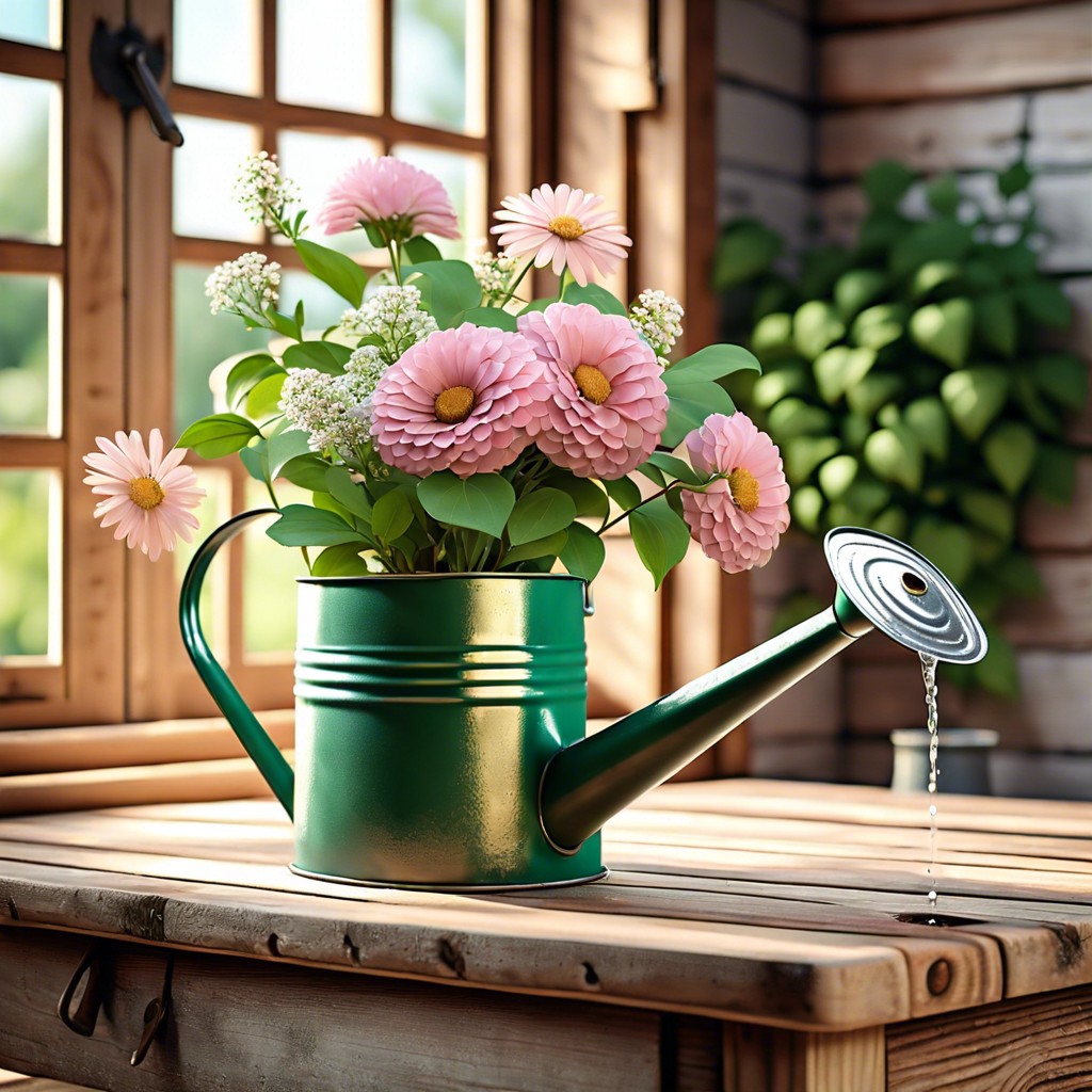 tin watering cans