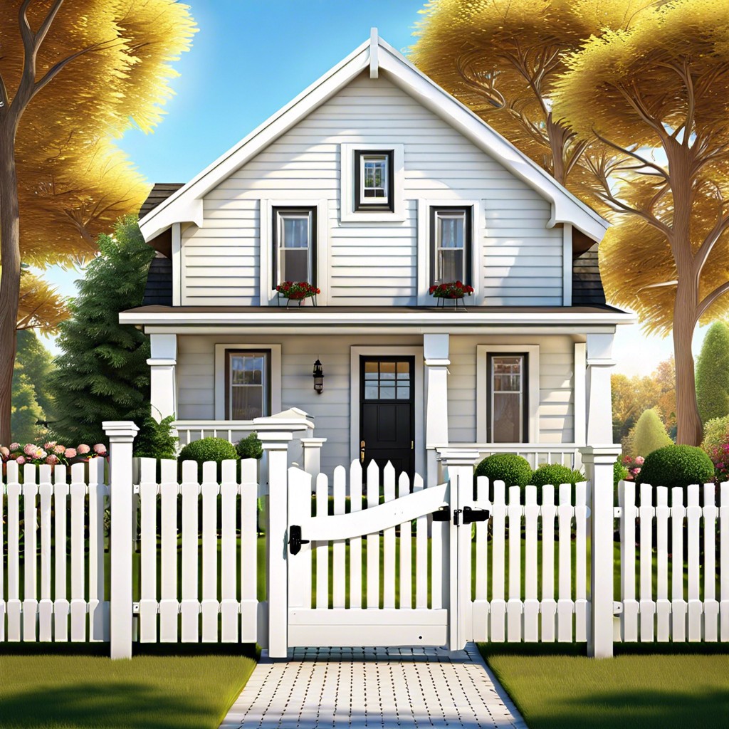 traditional white picket fence