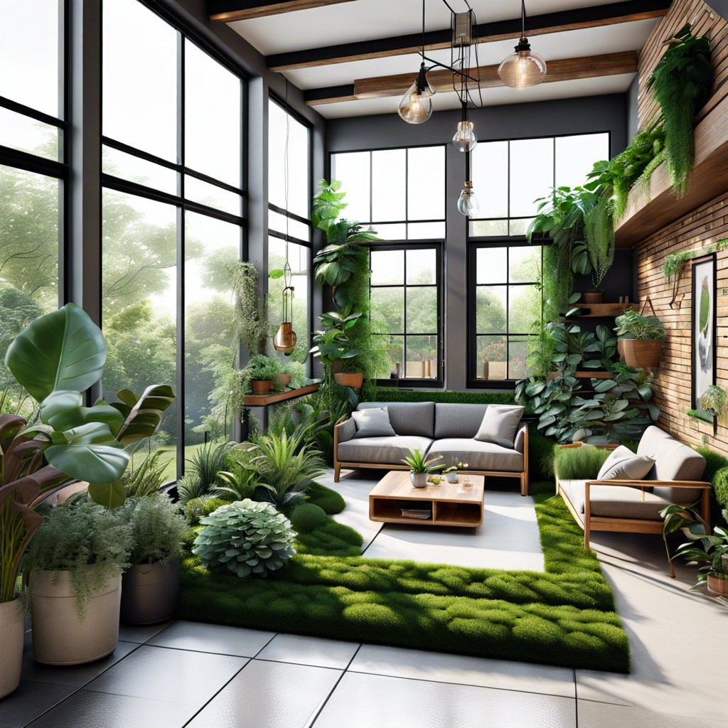 urban jungle with indoor garden