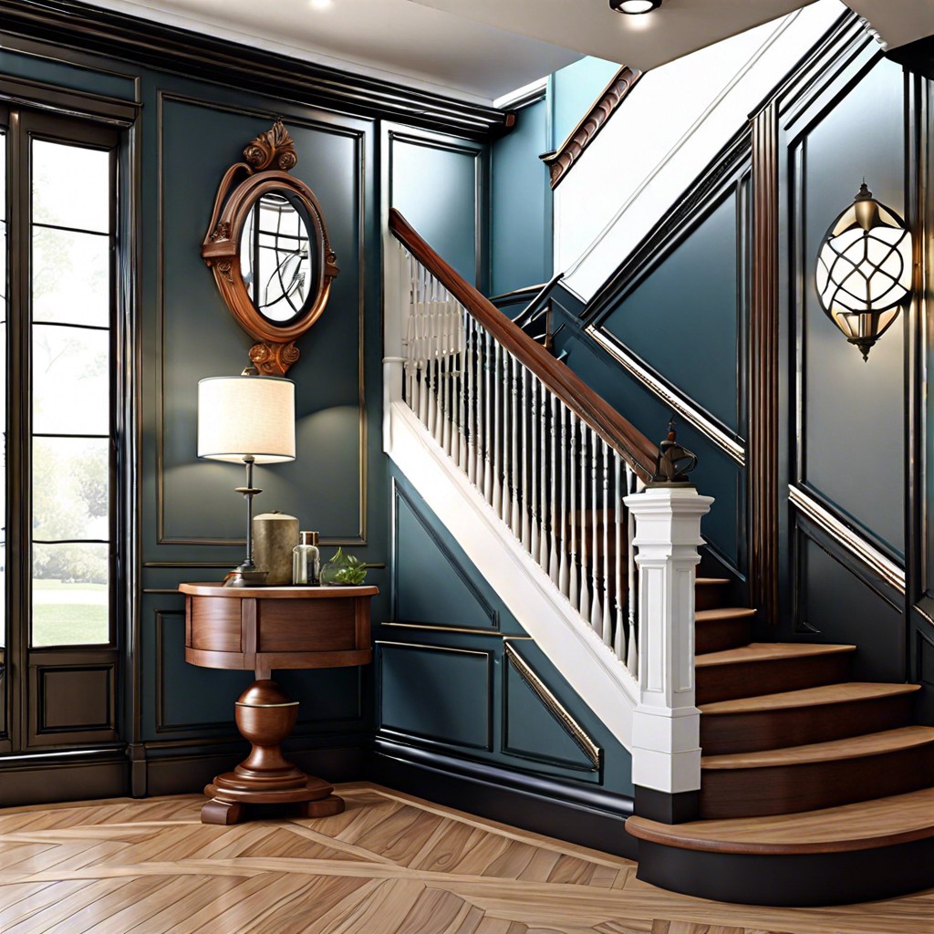 victorian wainscoting with glass accents