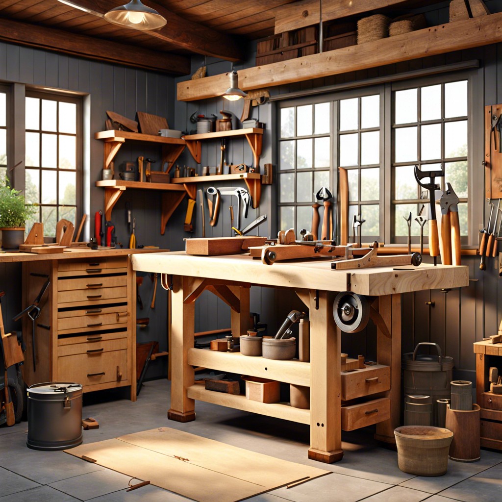 vintage workshop for woodworking
