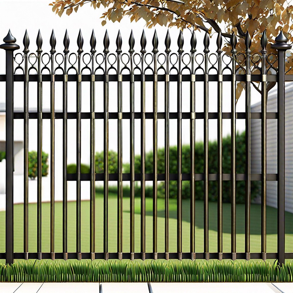 wrought iron with vertical bars